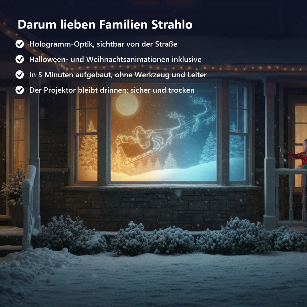 Darum lieben Familien Strahlo: Hologramm-Optik, Halloween und Weihnachten, Aufbau in 5 Minuten
